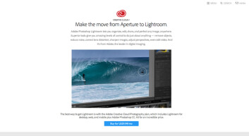 INVITASJON: Adobe med klar innbydelse til Aperture-brukerne om å svitsje.
