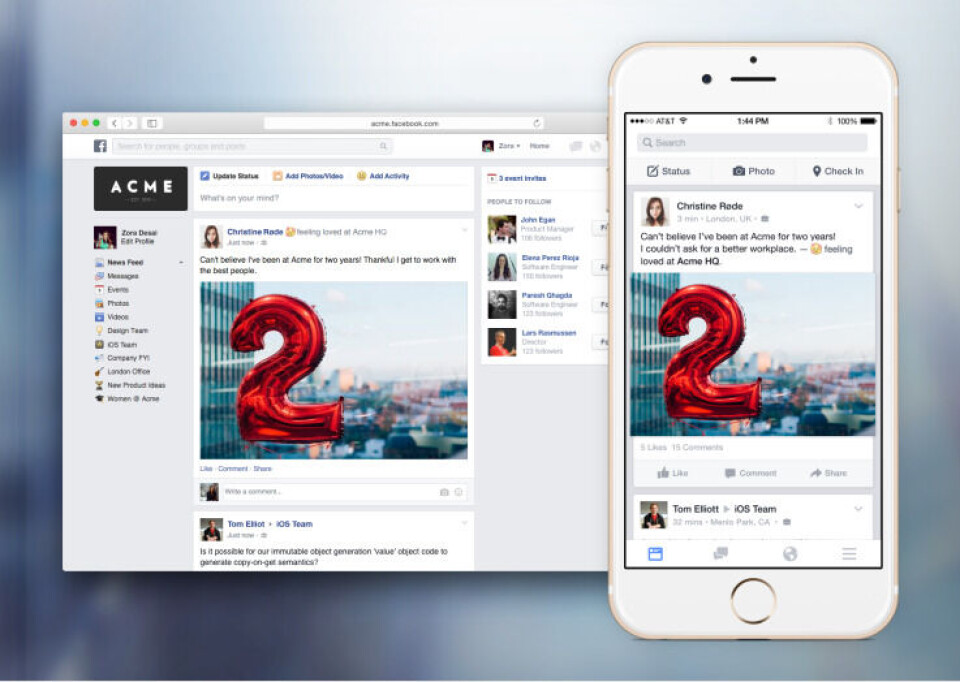 Lanserer Facebook til bedrifter