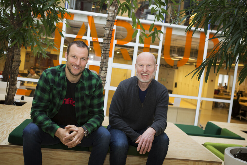 APP-GRÜNDERE: Aksel Lund Svindal og Per-Otto Wold er blant investorene i Spond-prosjektet.
