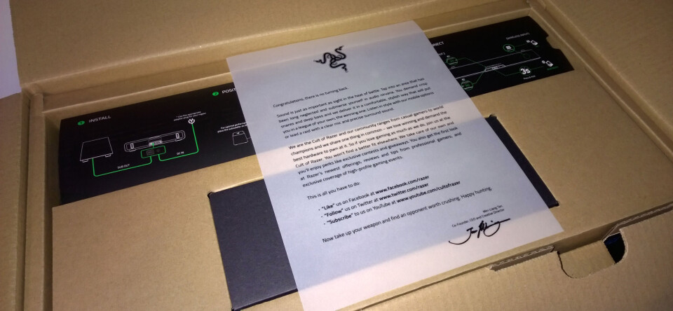 FORSEGGJORT: Som normalt har Razer gjort seg flid med innpakningen. FORSEGGJORT: Som normalt har Razer gjort seg flid med innpakningen.