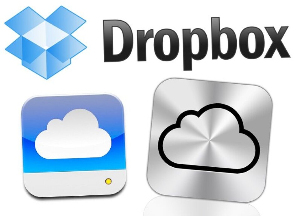 DELING: Dropbox fungerer både som fildelingstjeneste og lager i skyen. Og må skjære ned. (Illustrasjon: Dropbox og Computerworld)