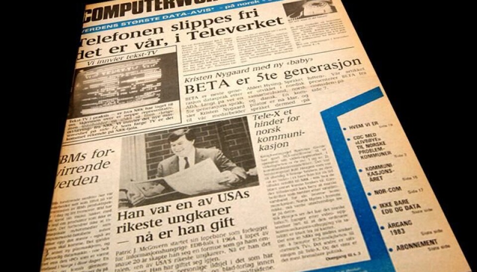 40 ÅR SIDEN: I år er det førti år siden første utgave av Computerworld. Ahlert Hysing har vært med som journalist de aller fleste av dem. (Faksimile)