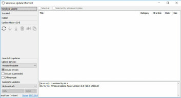 Windows Update Minitool: tomt programvindu ved oppstart. Windows Update Minitool: tomt programvindu ved oppstart.