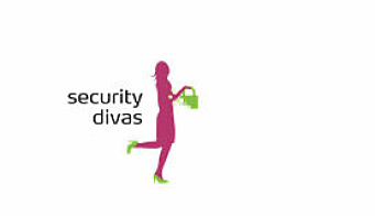 STEREOTYP: Logoen til konferansen Security Divas inneholder en rosa dame med grønne høyhelte sko og grønn veske.