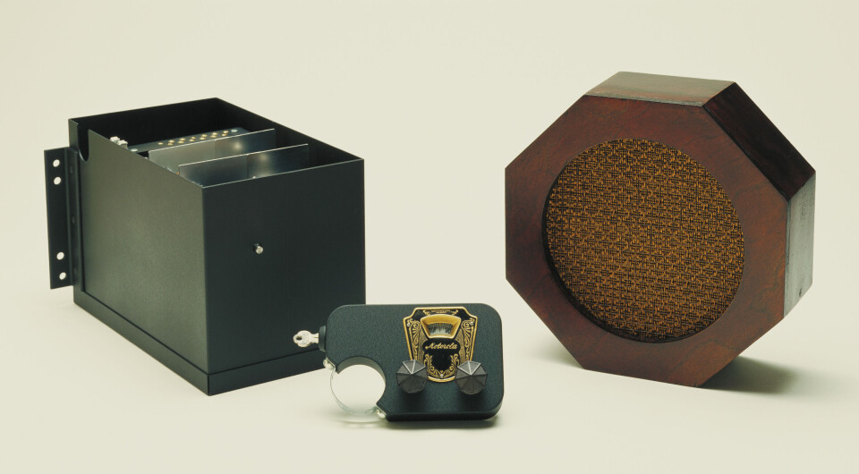 BILRADIO: Den første bilradioen fra Galvin Manufacturing Corporation så dagens lys i 1930 og fikk navnet Motorola. (Foto: Motorola Solutions) BILRADIO: Den første bilradioen fra Galvin Manufacturing Corporation så dagens lys i 1930 og fikk navnet Motorola. (Foto: Motorola Solutions)