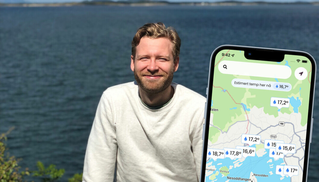 APP FOR BADING: Kristoffer Johnsen Solberg har laget en app for bade-informasjon. (Foto: Kristoffer Johnsen Solberg)