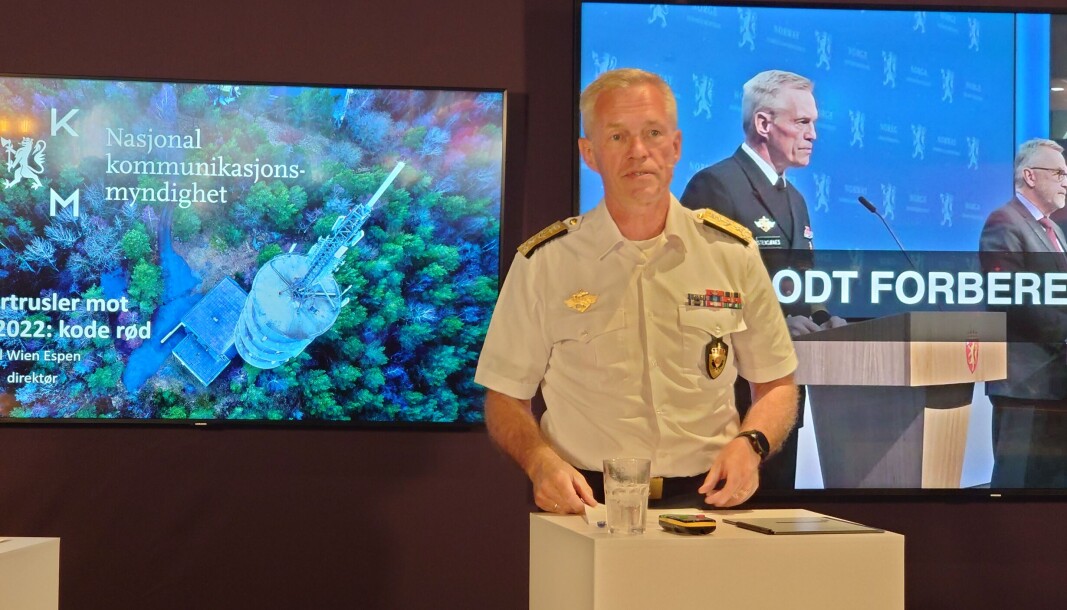– Vi må ikke tro at staten fikser sikkerheten for alle. Det er den enkelte virksomhet som må gjøre siste linje forsvar, sa sjefen for etterretningstjenesten Andreas Stensønes under Arendalsuka. (Foto: Anders Løvøy) – Vi må ikke tro at staten fikser sikkerheten for alle. Det er den enkelte virksomhet som må gjøre siste linje forsvar, sa sjefen for etterretningstjenesten Andreas Stensønes under Arendalsuka. (Foto: Anders Løvøy)