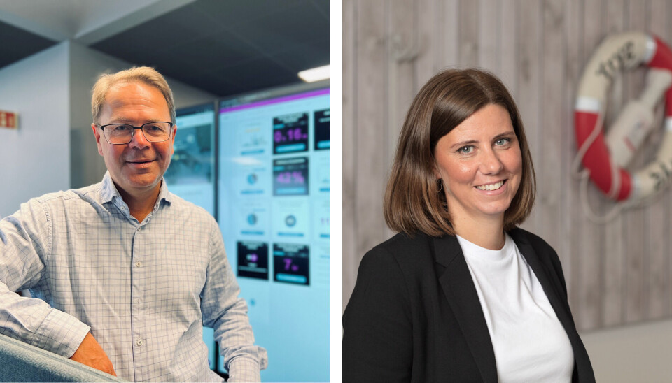 Abax og Tryg inngår samarbeid om nye løsninger innen forsikringer. Til venstre: Morten Strand, Administrerende direktør i Abax. Til høyre: Ingeborg Morken, direktør for næringsliv i Tryg. Abax og Tryg inngår samarbeid om nye løsninger innen forsikringer. Til venstre: Morten Strand, Administrerende direktør i Abax. Til høyre: Ingeborg Morken, direktør for næringsliv i Tryg.