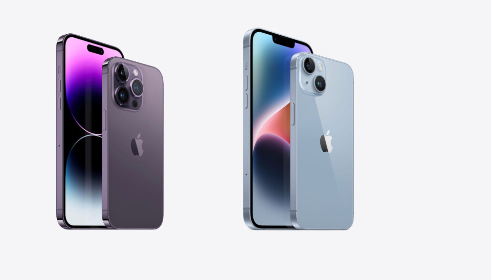IPHONE 14 OG 14 PRO: I pene farger har Iphone lansert sine nyeste modeller. (Foto: Apple) IPHONE 14 OG 14 PRO: I pene farger har Iphone lansert sine nyeste modeller. (Foto: Apple)