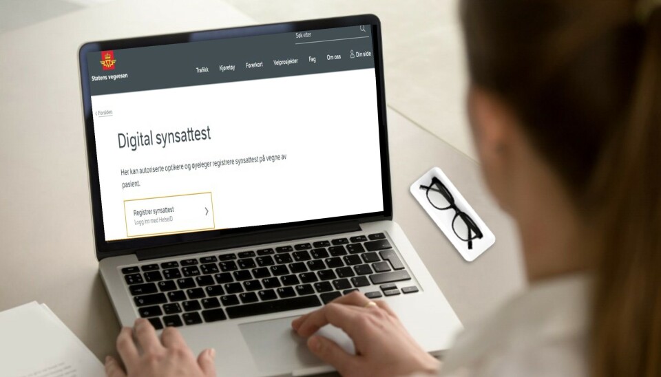DIGITAL SYNSATTEST: Tidligere måtte synsattesten leveres på trafikkstasjonen. Nå kan alle landets optikere og øyeleger levere digitale synsattester fra pc eller smarttelefon til Statens vegvesen. (Illustrasjon: Bujar Llukaj/ Statens vegvesen) DIGITAL SYNSATTEST: Tidligere måtte synsattesten leveres på trafikkstasjonen. Nå kan alle landets optikere og øyeleger levere digitale synsattester fra pc eller smarttelefon til Statens vegvesen. (Illustrasjon: Bujar Llukaj/ Statens vegvesen)