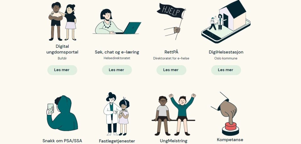 DIGIUNG: DigiUng-programmet jobber for at unge skal finne informasjon og tjenester samlet på ett sted. (Skjermdump: Digiung) DIGIUNG: DigiUng-programmet jobber for at unge skal finne informasjon og tjenester samlet på ett sted. (Skjermdump: Digiung)