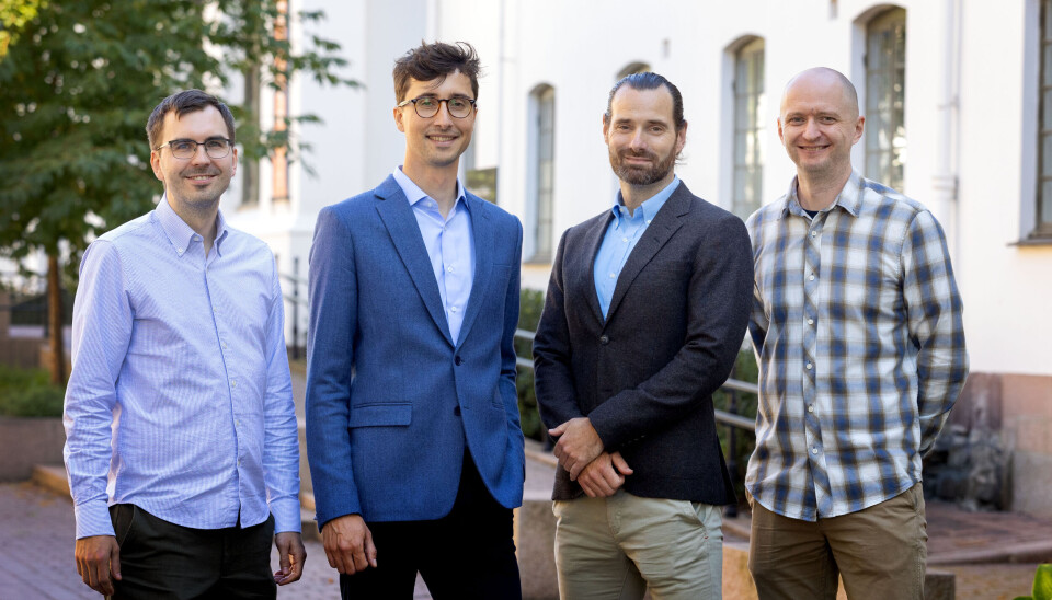 NYSATSNING: Fra venstre Henrik Pedersen, Camille Victor Prunier, Daniel Lovborn og Jon Are Rakvåg er med på ny cybersikkerhetssatsning i Norge. (Foto: Eivor Eriksen_Fotofolk.no) NYSATSNING: Fra venstre Henrik Pedersen, Camille Victor Prunier, Daniel Lovborn og Jon Are Rakvåg er med på ny cybersikkerhetssatsning i Norge. (Foto: Eivor Eriksen_Fotofolk.no)