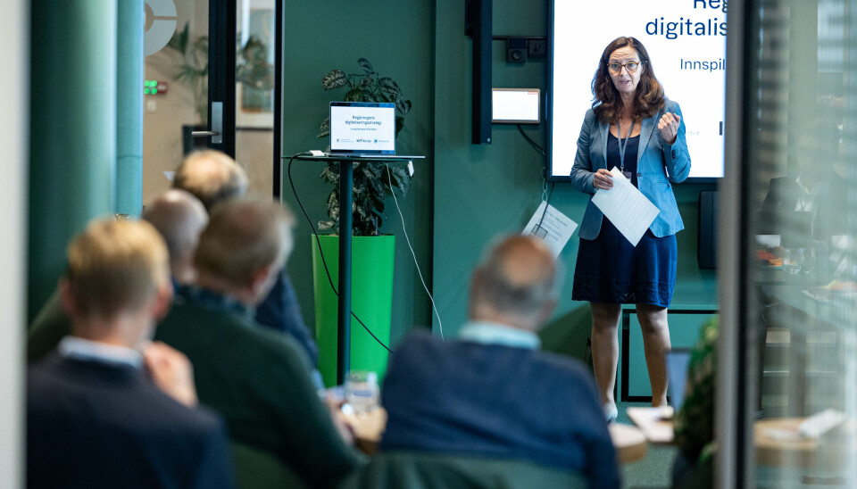 INNSPILL: Statsråd Gunn Karin Gjul under det første innspillsmøtet til regjeringens nye digitaliseringsstrategi. INNSPILL: Statsråd Gunn Karin Gjul under det første innspillsmøtet til regjeringens nye digitaliseringsstrategi.