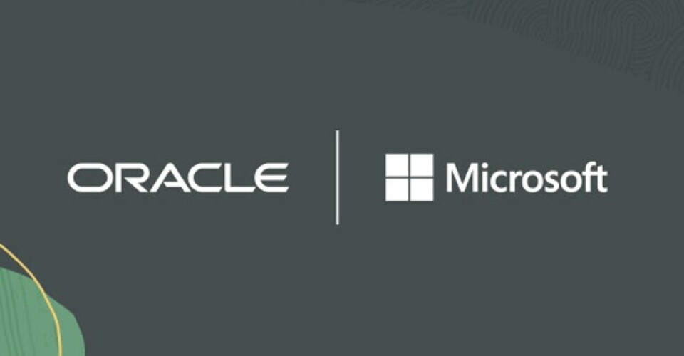 Oracle og Microsoft sine logoer sammen. Foto: Oracle.