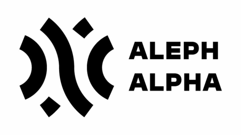 EUROPEISK: Mange store virksomheter er interessert i det europeiske alternativet fil det amerikanske Open AI. Logo Aleph Alpha Europeisk AI-selskap som konkurrerer med OpenAI.