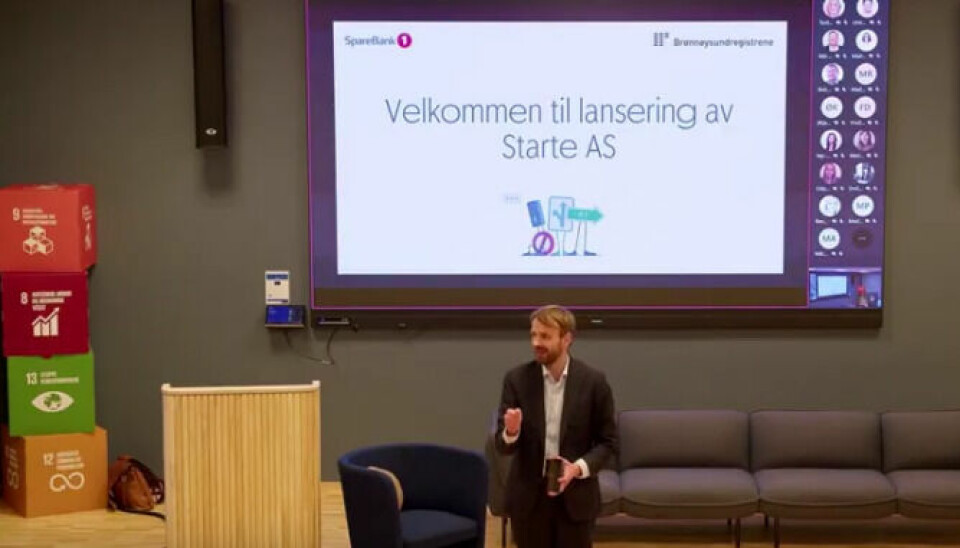 ENKLERE: Næringsminister Jan Christian Vestre var full av begeistring da han åpnet den nye tjenesten til Brønnøysundregistrene i ettermiddag. (Foto: Skjermdump fra videokonferansen)