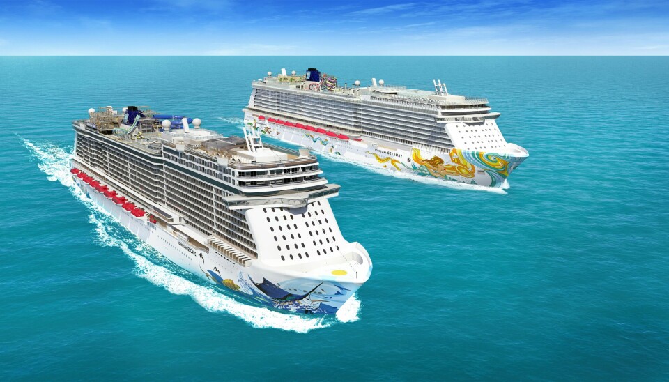 I SKYEN: Skipene holder seg på havet, men Norwegian Cruise Line Holdings it-systemer er i skyen. (Foto: NCLH) Skip tilhørende Norwegian Cruise Line Holding. (Foto: NCLH)