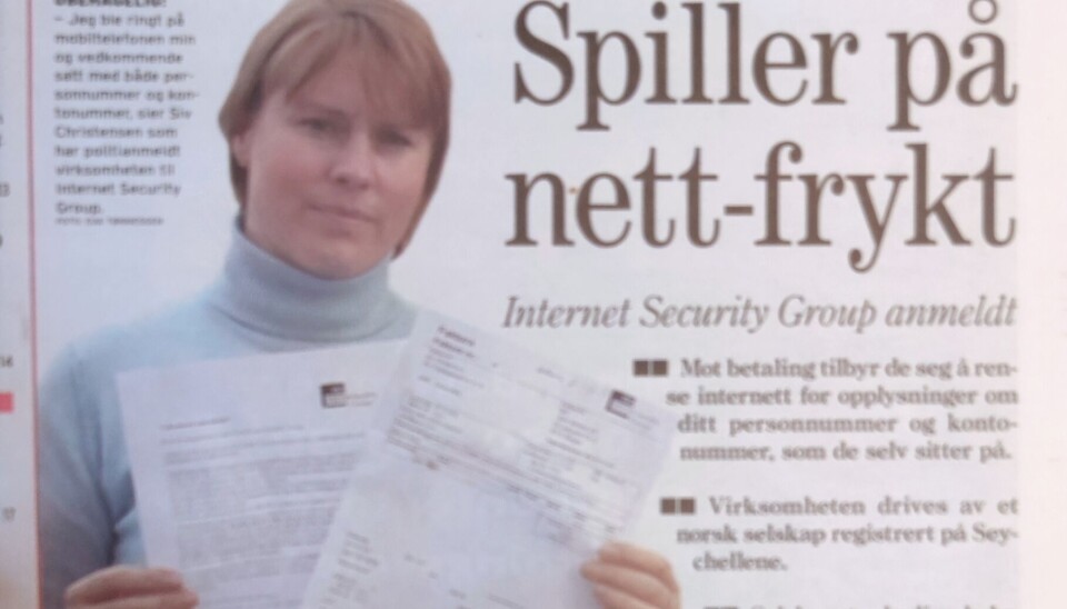 «Vi renser internett for deg» CW 37 2004