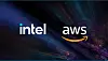 Intel og AWS logoer. (Illustrasjon: Intel)
