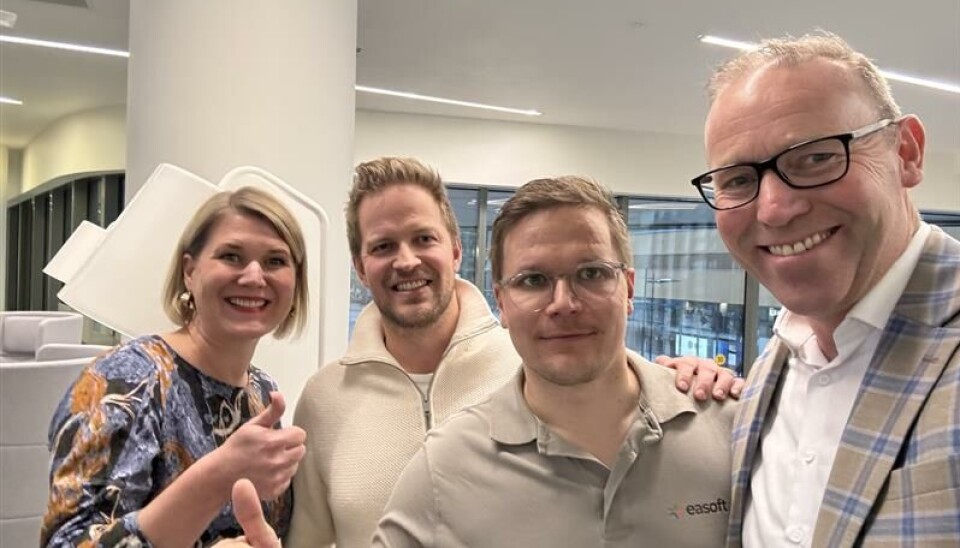 FORNØYD GJENG: Med Easoft markerer EG sitt syvende oppkjøp i Finland de siste fem årene, og med Easoft vil EG ha mer enn 300 ansatte i Finland. (Foto: Easoft)