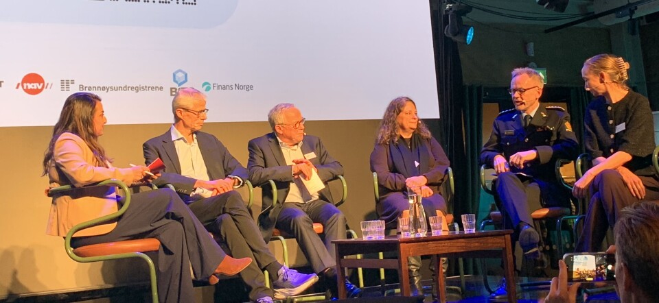 DE JURIDISKE GRENSENE: Det var en interessant paneldebatten på DSOP 2025, skriver Arild Hermansen. Til stede var blant annet Politiet, Kartverket, Nav, Brønnøysundregistrene og Sparebank1-gruppen.