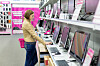 kvinne pc dataavdeling butikk elektronikk