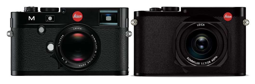 LILLEBROR: Leica Q (til høyre) er åpenbart lillebroren til klassiske Leica M. (Foto: Leica)