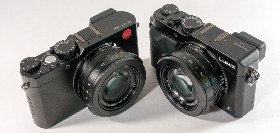 SLEKTNINGER: Det er ikke vanskelig å se at Leica og Panasonic har samarbeidet om disse to kameraene, til venstre Leica D-Lux (Typ 109), til høyre Panasonic Lumix DMC-LX100. (Alle foto: Toralv Østvang) SLEKTNINGER: Det er ikke vanskelig å se at Leica og Panasonic har samarbeidet om disse to kameraene, til venstre Leica D-Lux (Typ 109), til høyre Panasonic Lumix DMC-LX100. (Alle foto: Toralv Østvang)