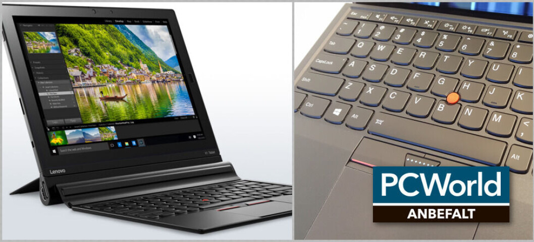 STØTT: Designet, spesielt støtten og det kjente, gode Lenovo-tastaturet gjør X1 Tablet til en favoritt hos oss. FOTO: Jan Birkeland STØTT: Designet, spesielt støtten og det kjente, gode Lenovo-tastaturet gjør X1 Tablet til en favoritt hos oss. FOTO: Jan Birkeland