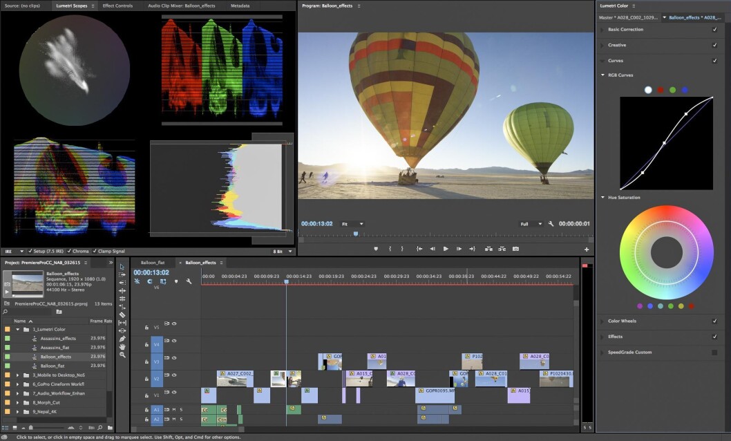 FARGEJUSTERING: Lumetri Color Panel skal gjøre det lett selv for folk uten spesialkompetanse i fargestyring å justere fargene i video- og filmprosjekter. FARGEJUSTERING: Lumetri Color Panel skal gjøre det lett selv for folk uten spesialkompetanse i fargestyring å justere fargene i video- og filmprosjekter.