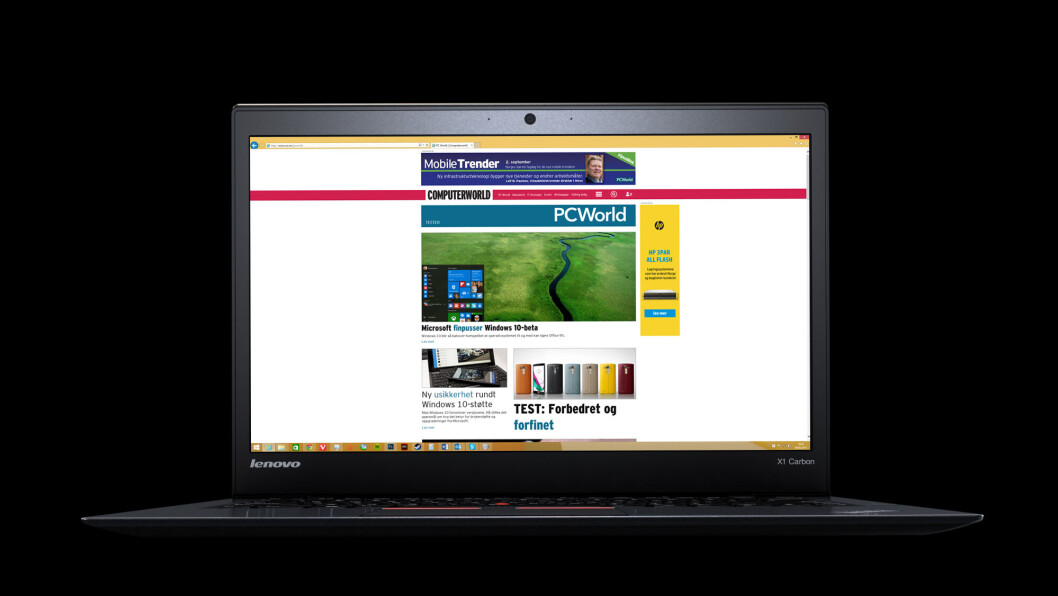 STILIG: X1 Carbon er en slank og stilig pc som likevel har mye typisk Thinkpad-design i seg. (Foto: Lenovo) STILIG: X1 Carbon er en slank og stilig pc som likevel har mye typisk Thinkpad-design i seg. (Foto: Lenovo)