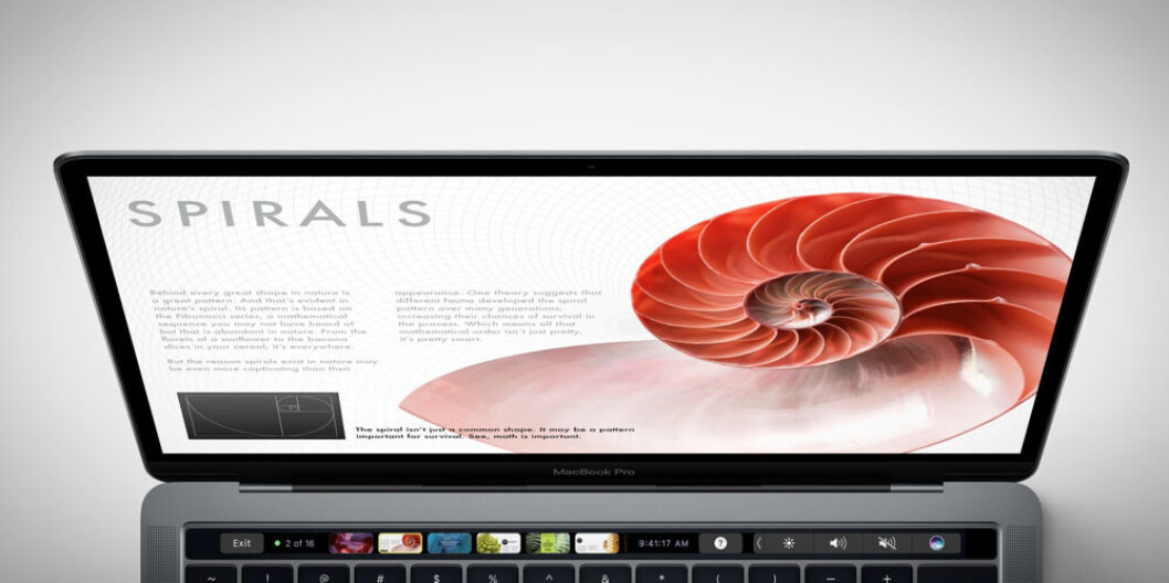 MBP: OLED-lyslist med berøringskontroll. (Foto: Apple) MBP: OLED-lyslist med berøringskontroll. (Foto: Apple)