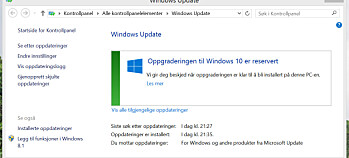 Bølgeoppgradering til Windows 10