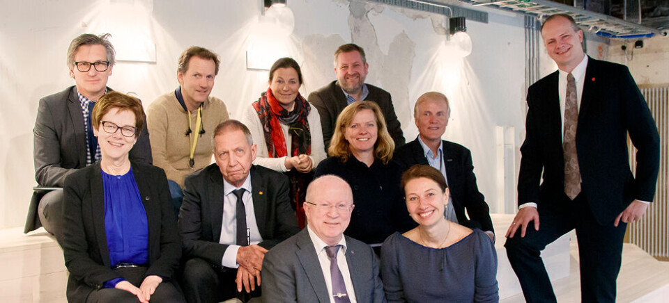 RÅDGIVERE: Fra venstre: Bjørn Erik Thon, Elisabeth Enger, Rolf Assev, Terje Moe Gustavsen, Alexandra Bech Gjørv, Torstein Olsen, Bernt Reitan Jenssen, Kirsti Slotsvik, Silvija Seres, Dag Falk-Petersen, Ketil Solvik-Olsen. Berit Svendsen og Hege Skryseth var ikke tilstede da bildet ble tatt. Foto: TMI/SD