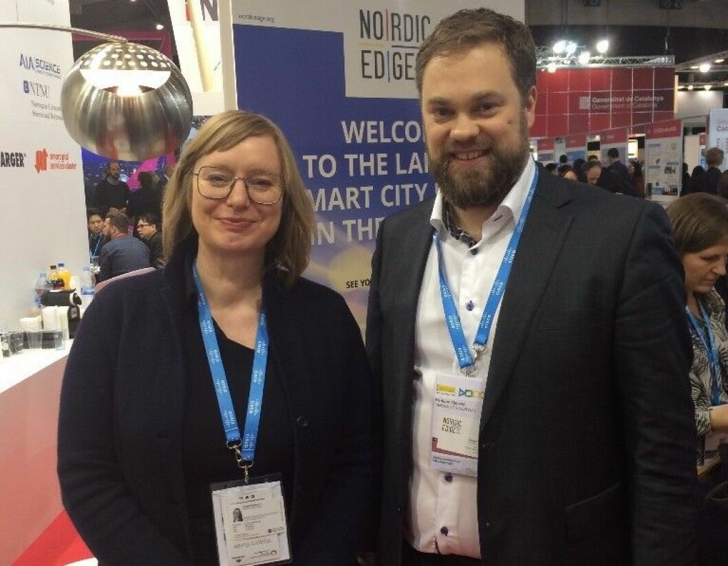 SAMARBEIDER: Annemie Wyckmans, leder for NTNUs strategiske satsing, og Herbjørn Tjeltveit, daglig leder i Nordic Edge. Pressefoto