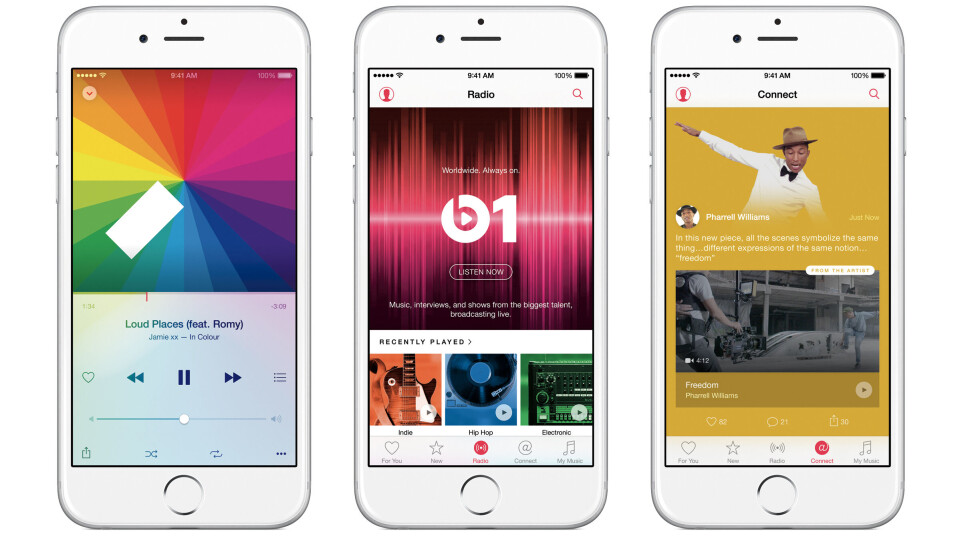 APPLE MUSIC: Nå blir det streaming music fra Apple Music i stedet for kjøp fra iTunes. (Foto: Apple) APPLE MUSIC: Nå blir det streaming music fra Apple Music i stedet for kjøp fra iTunes. (Foto: Apple)