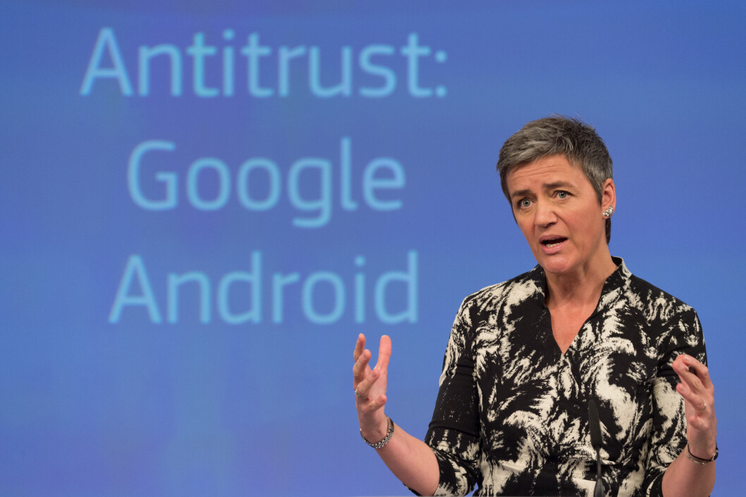 Margrethe Vestager, the European Commission's competition commissioner, speaks at a news conference in Brussels on April 20, 2016. Credit: Georges Boulougouris/EU Margrethe Vestager, the European Commission's competition commissioner, speaks at a news conference in Brussels on April 20, 2016. Credit: Georges Boulougouris/EU