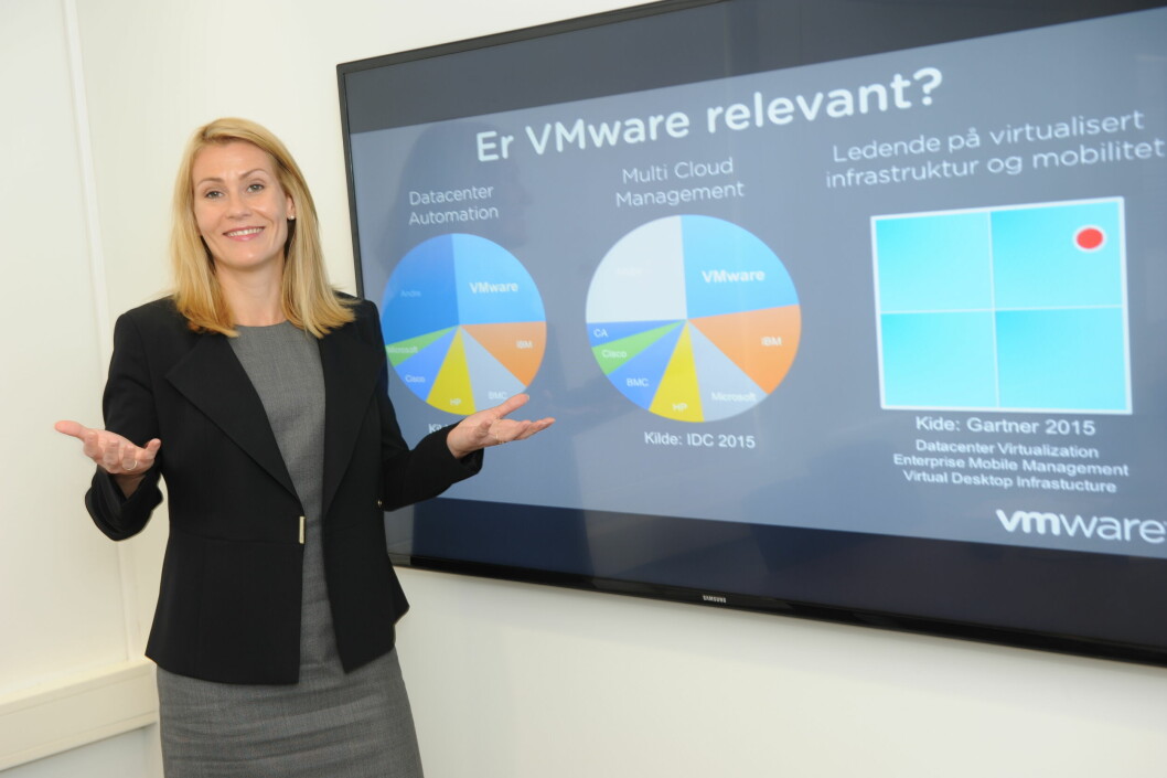 VMWARE-SJEFEN: Kristine Dahl Steidel er direktør for Norden og Baltikum i Vmware. Foto: Ahlert Hysing