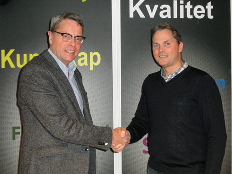 OPPKJØPT: Bjørn Berg og Runar Solberg blir kolleger nå når EET Europarts kjøper opp norske CahsPos. (Foto: EET Europarts)