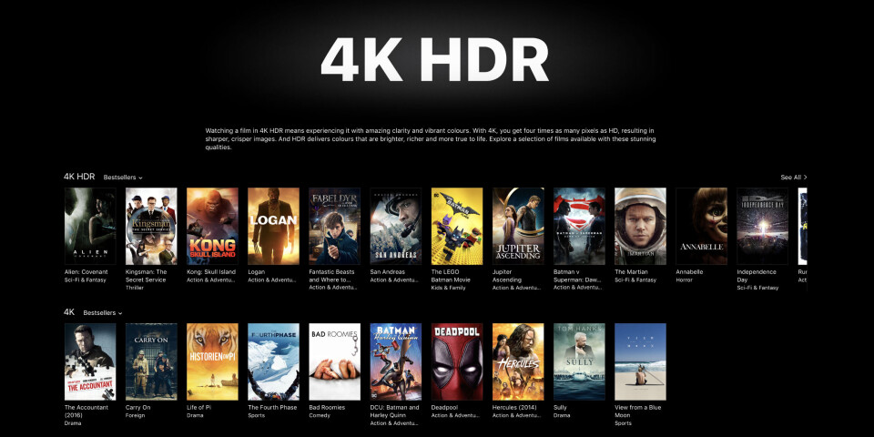 4K-innhold klart på iTunes