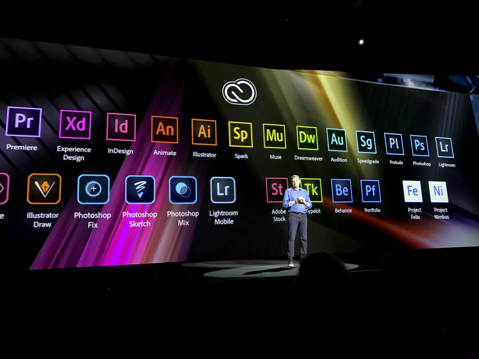 ØKER OG ØKER: Tallet på Adobes apper og programmer for Windows- og Mac-pc-er bare fortsetter å øke, fastslår Bryan Lamkin, sjef for digitale medier hos Adobe. (Foto: Toralv Østvang)