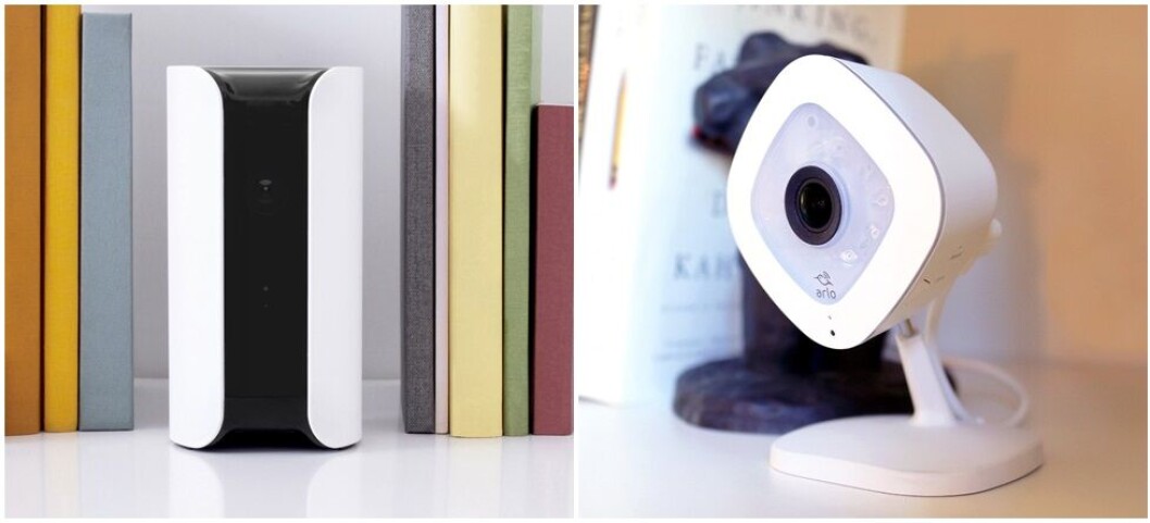 Diskret: Begge kameraene er lette å plassere åpent. Canary til venstre, og Netgear Arlo Q til høyre. Diskret: Begge kameraene er lette å plassere åpent. Canary til venstre, og Netgear Arlo Q til høyre.