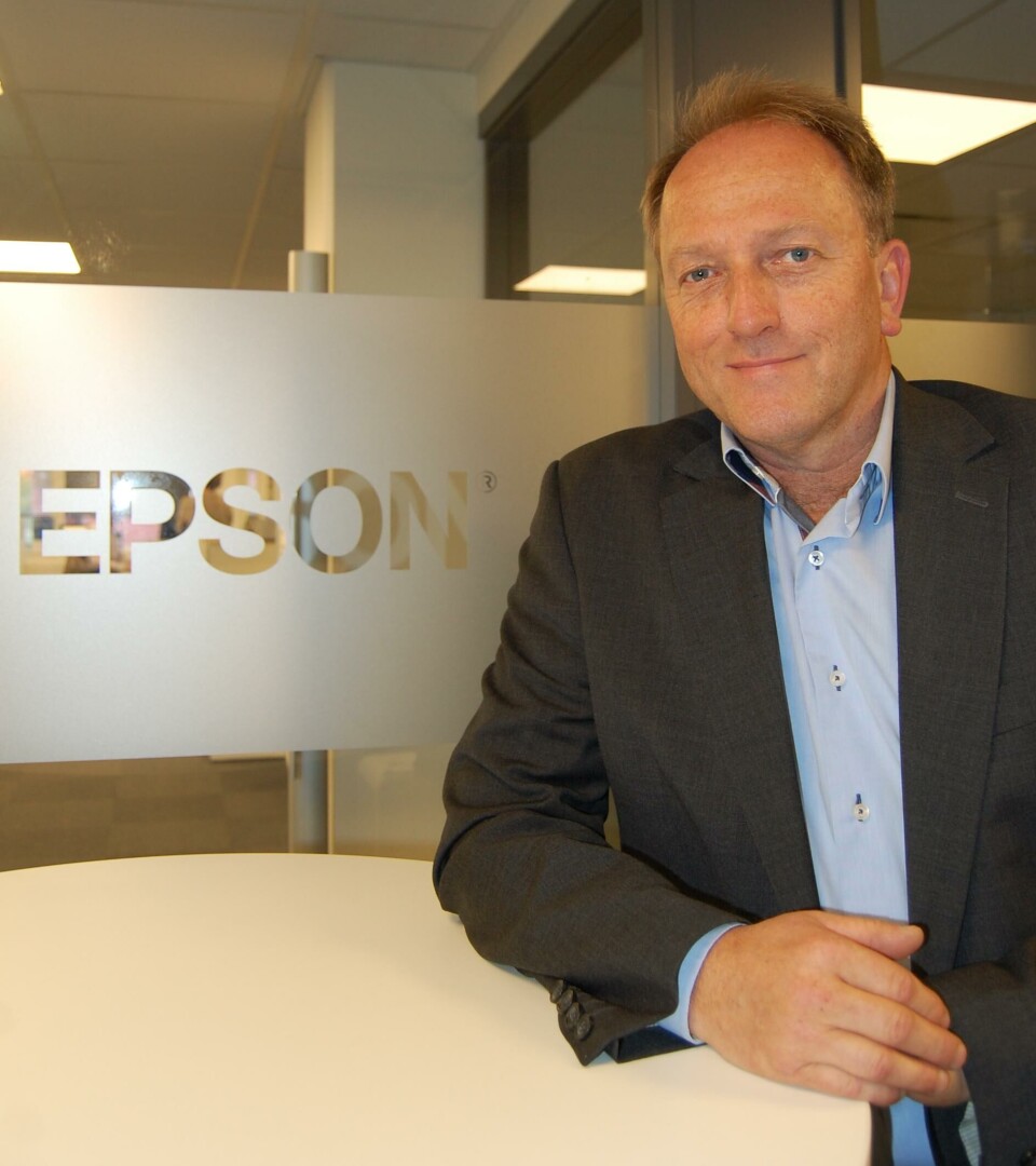 BLEKKSATSING: Tor Arne Moe mener Epson har mange fortrinn på skrivermarkedet.(Foto: Epson) BLEKKSATSING: Tor Arne Moe mener Epson har mange fortrinn på skrivermarkedet.(Foto: Epson)