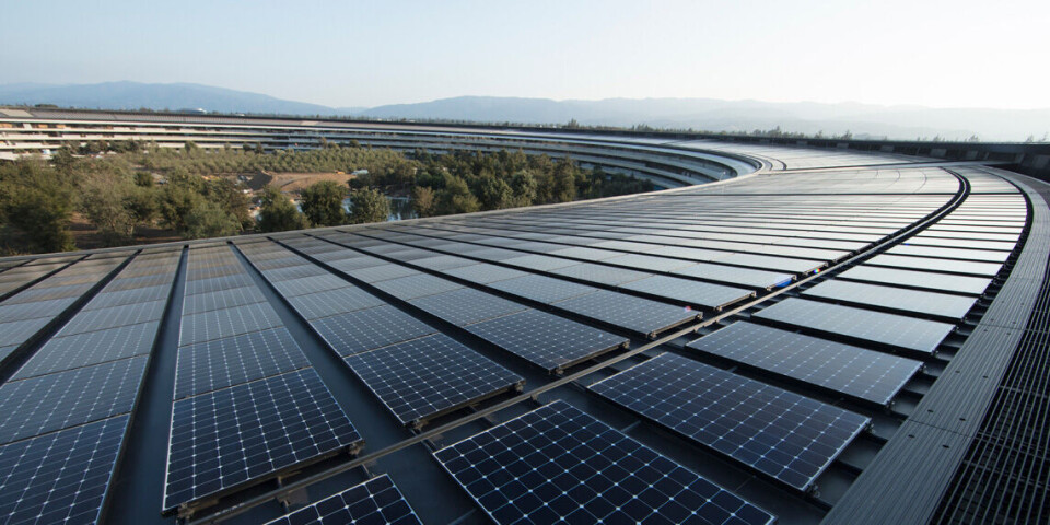 ØKO: Solcelletak på Apple Park (Foto: Apple) ØKO: Solcelletak på Apple Park (Foto: Apple)