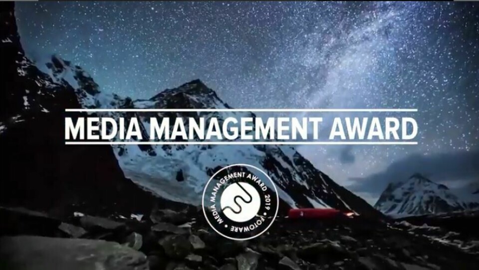NY PRIS: Fotoware ønsker at prisen Media Management Award skal bidra til økt forståelse og synlighet innen produksjon av innhold. (Skjermdump: Fotoware)