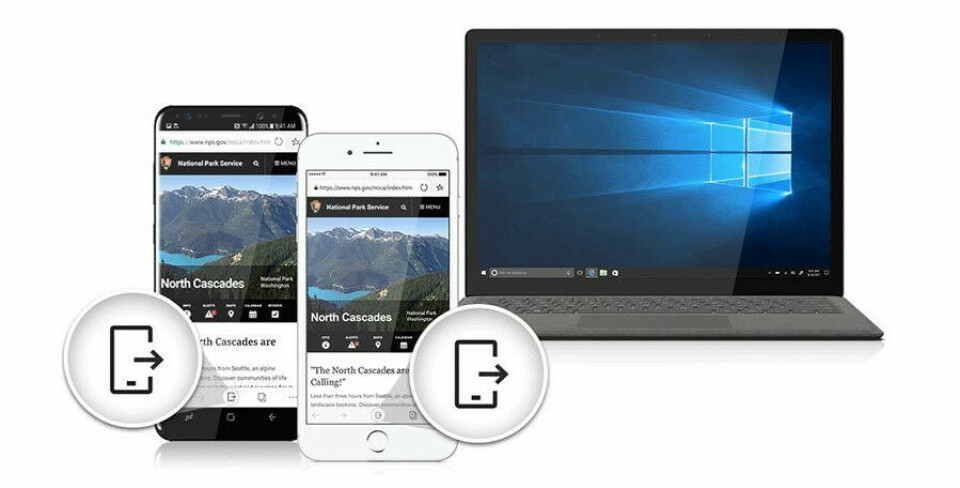 IOS: Send nettsider til Windows 10. (Foto: Microsoft)