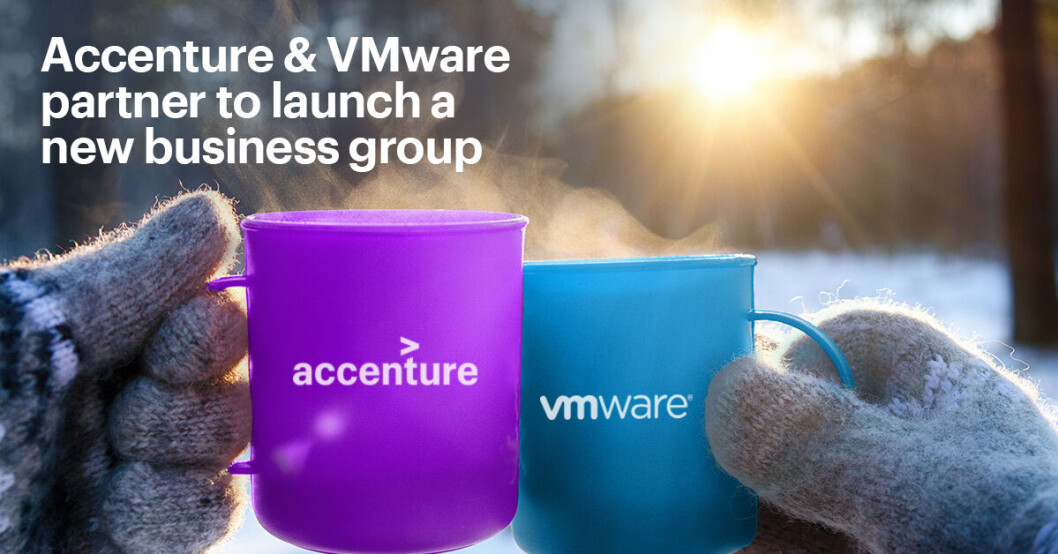 SKÅL FOR SAMARBEID: Accenture og Vmware har gått sammen om å danne forretningsenheten Accenture Vmware Business Group. Enheten skal bidra med å spre skytjenester og moderne applikasjoner til bedrifter. (Foto: Vmware) SKÅL FOR SAMARBEID: Accenture og Vmware har gått sammen om å danne forretningsenheten Accenture Vmware Business Group. Enheten skal bidra med å spre skytjenester og moderne applikasjoner til bedrifter. (Foto: Vmware)