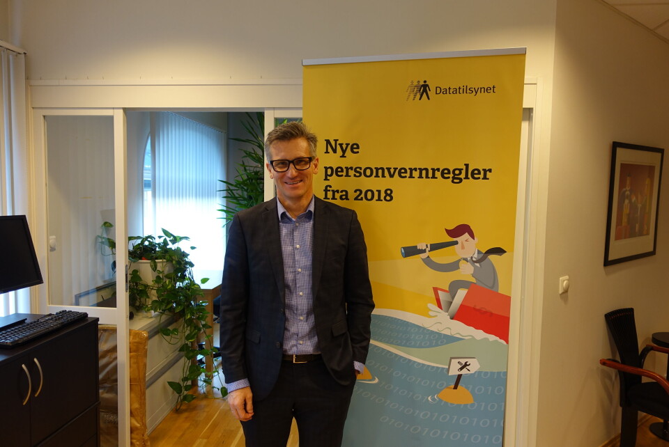 HØY INTERESSE: Bjørn Erik Thon i Datatilsynet forteller om stor interesse for GDPR. Vi har sett flere henvendelser til veiledningstjenesten vår, flere klager, flere besøk på hjemmesiden vår, så alt går opp, forteller han. (Foto: Stig Øyvann) HØY INTERESSE: Bjørn Erik Thon i Datatilsynet forteller om stor interesse for GDPR. Vi har sett flere henvendelser til veiledningstjenesten vår, flere klager, flere besøk på hjemmesiden vår, så alt går opp, forteller han. (Foto: Stig Øyvann)