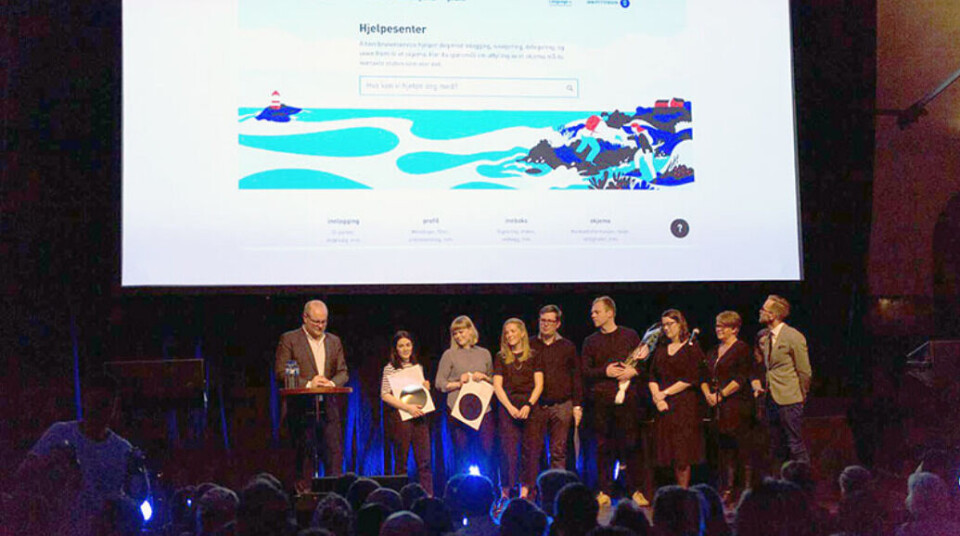 HEDER: Utviklingsteamet som fikk fram det nye designet til altinn.no fikk heder på Visuelt-konferansen nylig. (Foto: Fra forenkling.brreg.no) HEDER: Utviklingsteamet som fikk fram det nye designet til altinn.no fikk heder på Visuelt-konferansen nylig. (Foto: Fra forenkling.brreg.no)