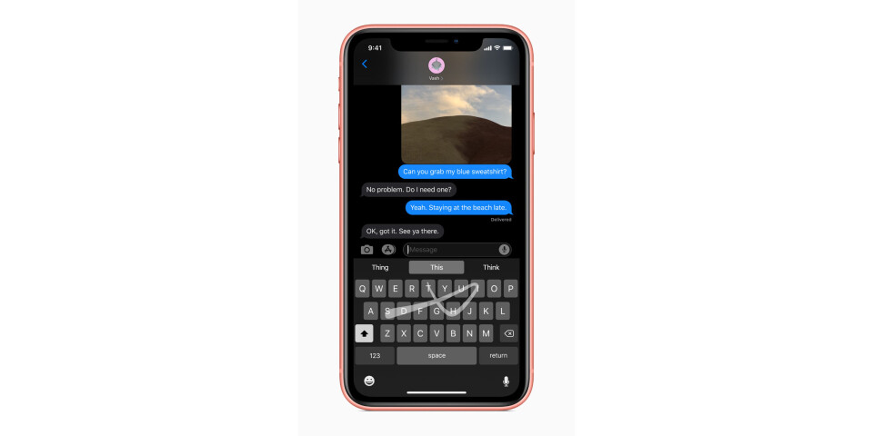 IOS: Månens mørke side, inkludert tastatursveiping (Foto: Apple)